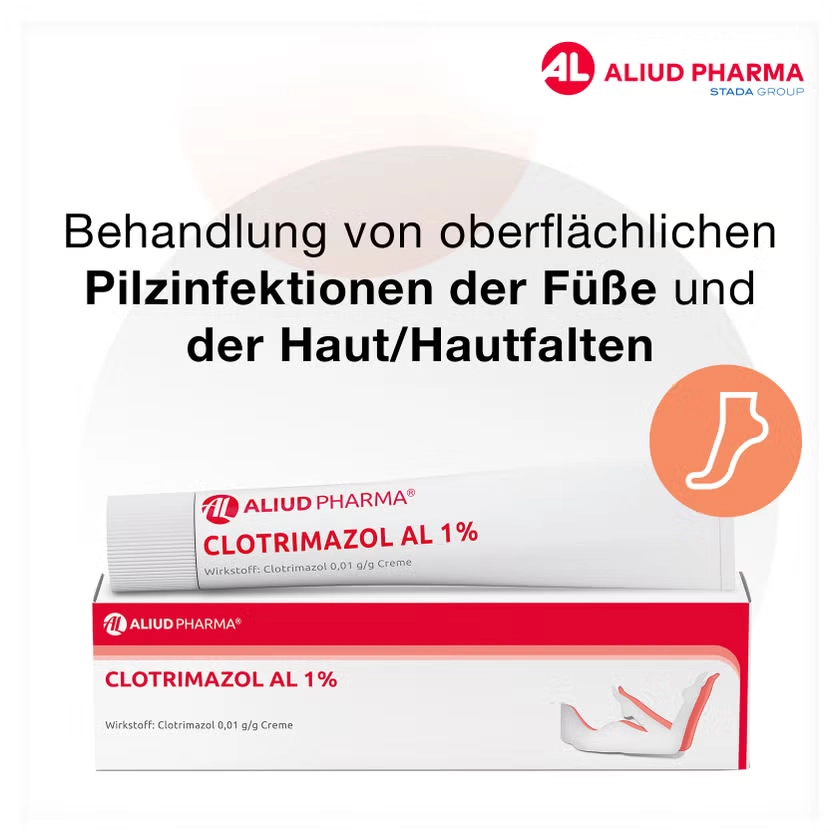 Clotrimazol AL 1% Creme bei Fußpilz, Hautpilz & juckenden Pilzinfektionen