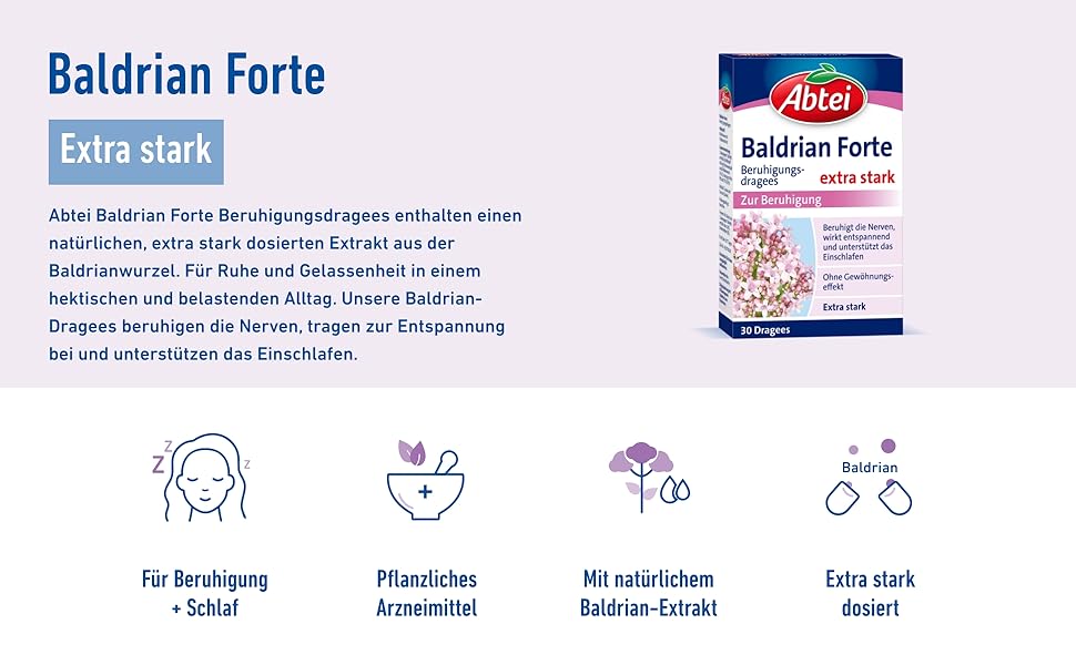 Abtei Baldrian forte hochdosierter Baldrianwurzel-Extrakt
