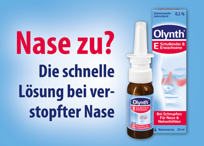 Olynth 0,1 % Nasendosierspray bei Schnupfen