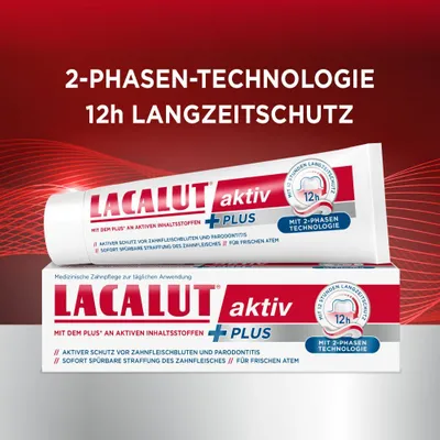 Lacalut aktiv Plus Zahncreme mit 2-Phasen-Technologie