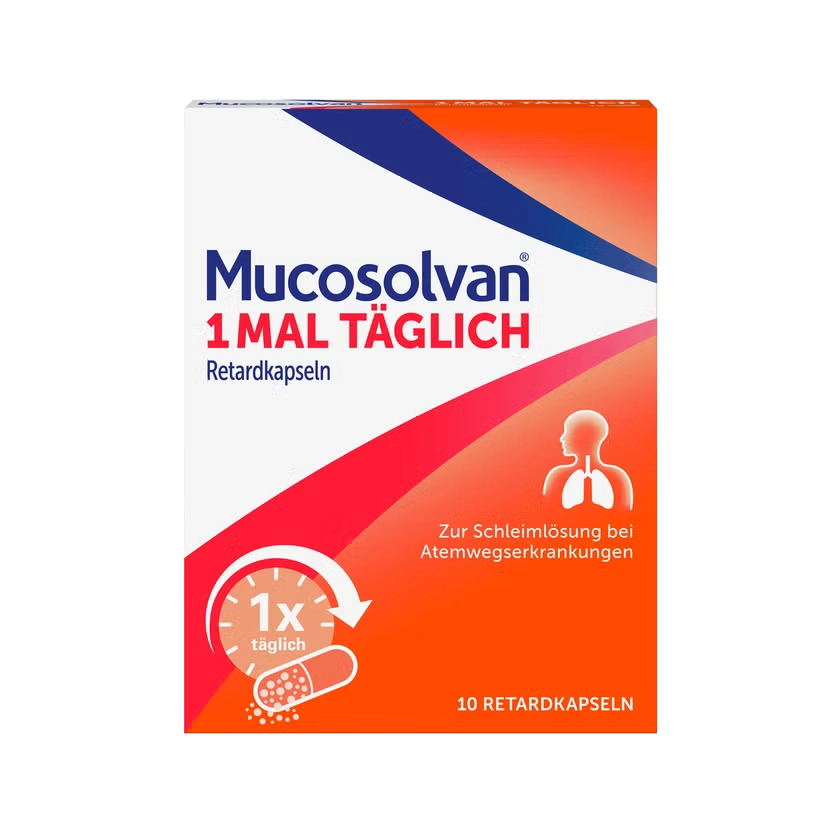 Mucosolvan® 1mal täglich Retardkapseln bei festsitzendem Husten, starker Verschleimung & zähem Schleim