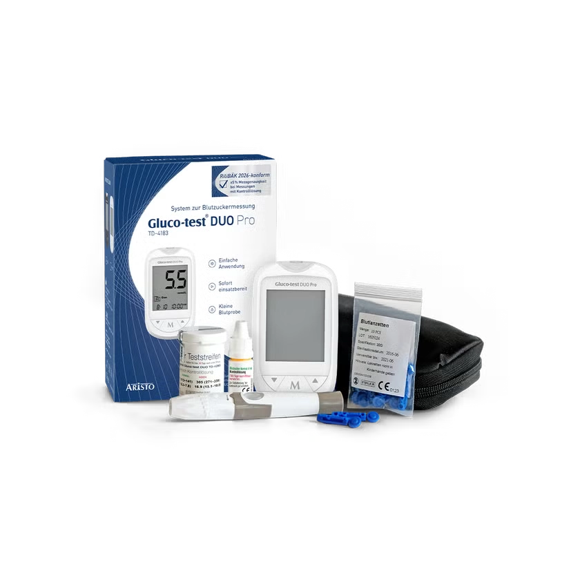 GLUCO TEST DUO Pro Set Blutzuckermessgerät mmol/l