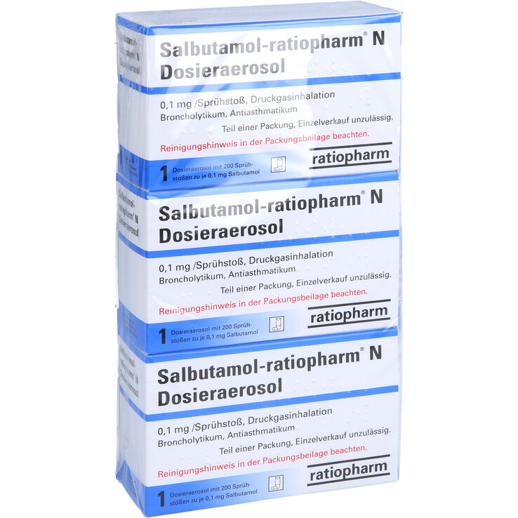 SALBUTAMOL-ratiopharm N 3x200 Hub Dosieraerosol