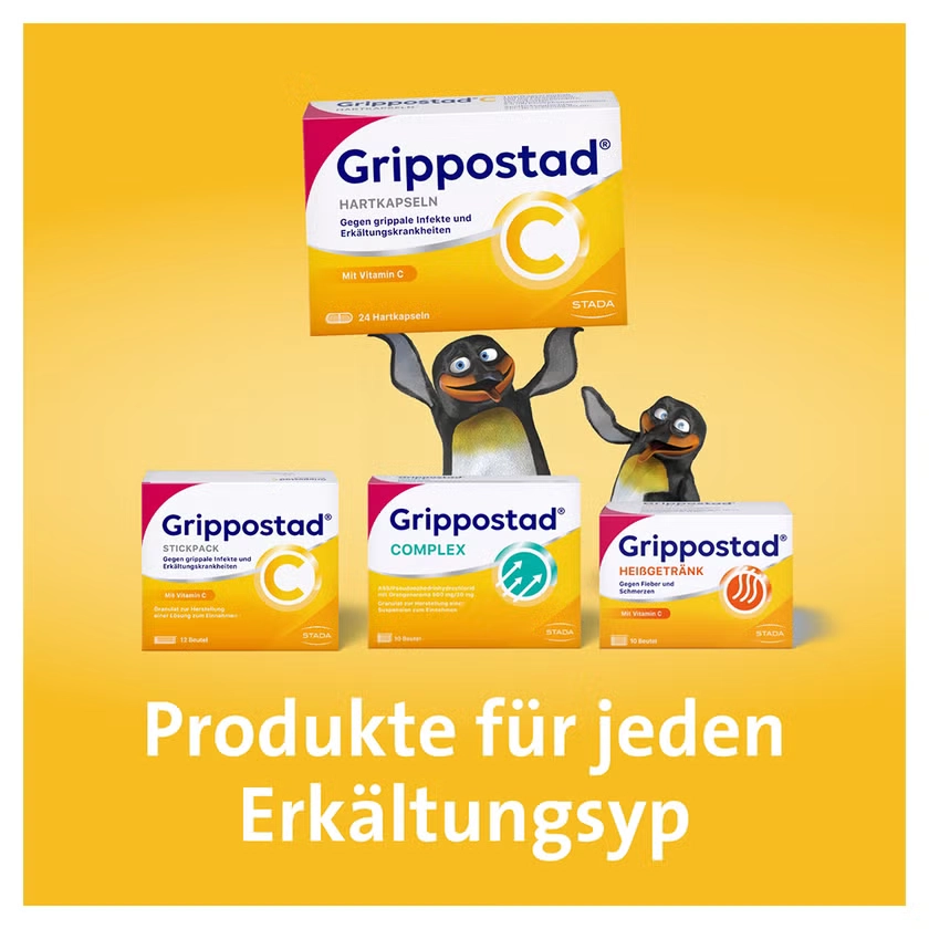 Grippostad C Hartkapseln gegen Erkältung, Grippaler Infekt, Fieber & Schmerzen