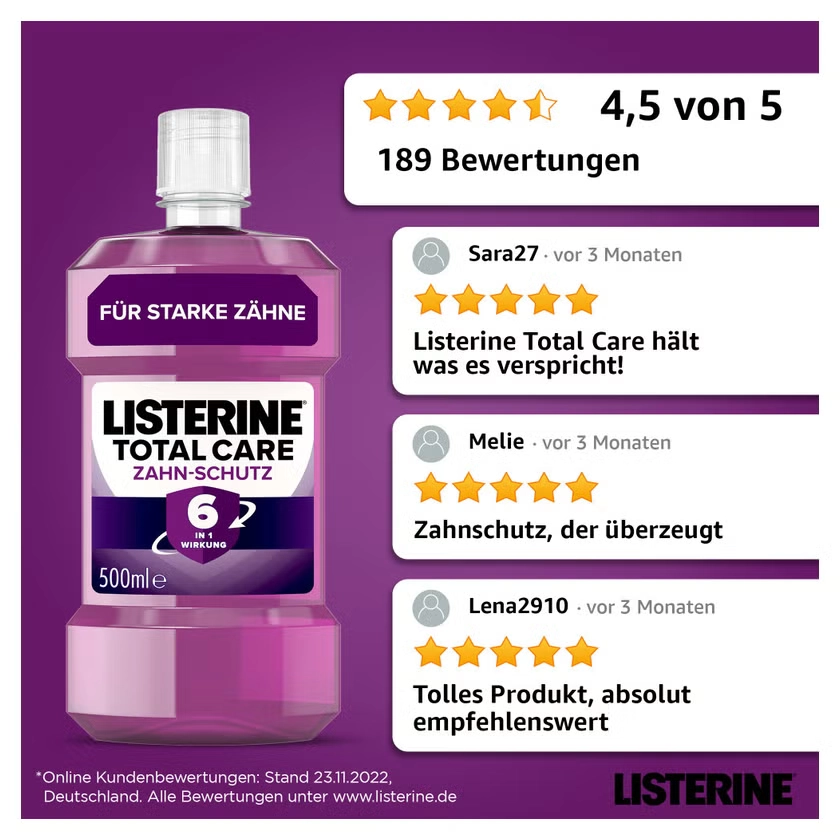 LISTERINE Total Care Zahn-Schutz Mundspülung