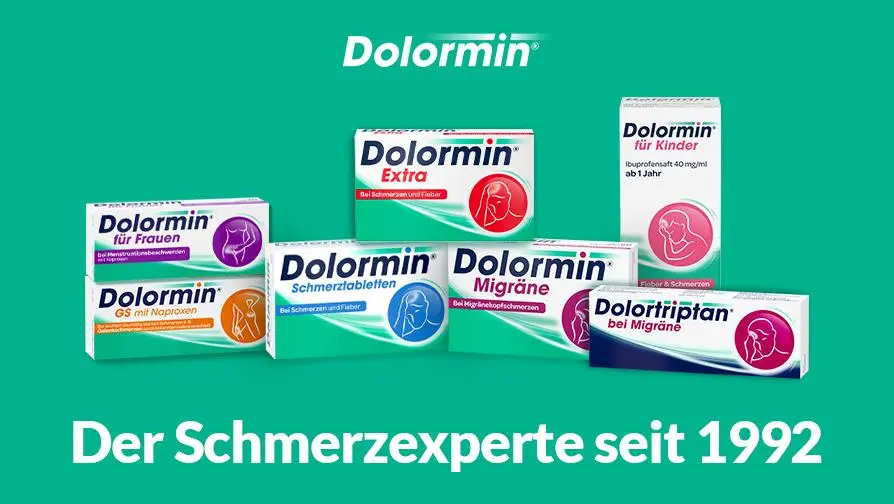 Dolormin Produktreihe gegen Schmerzen und Fieber