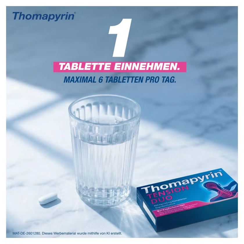 Thomapyrin® TENSION DUO bei Spannungskopfschmerzen, starken Kopfschmerzen & Migräne