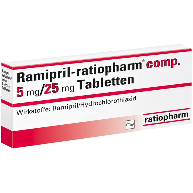 RAMIPRIL-ratiopharm comp.5 mg/25 mg Tabletten
