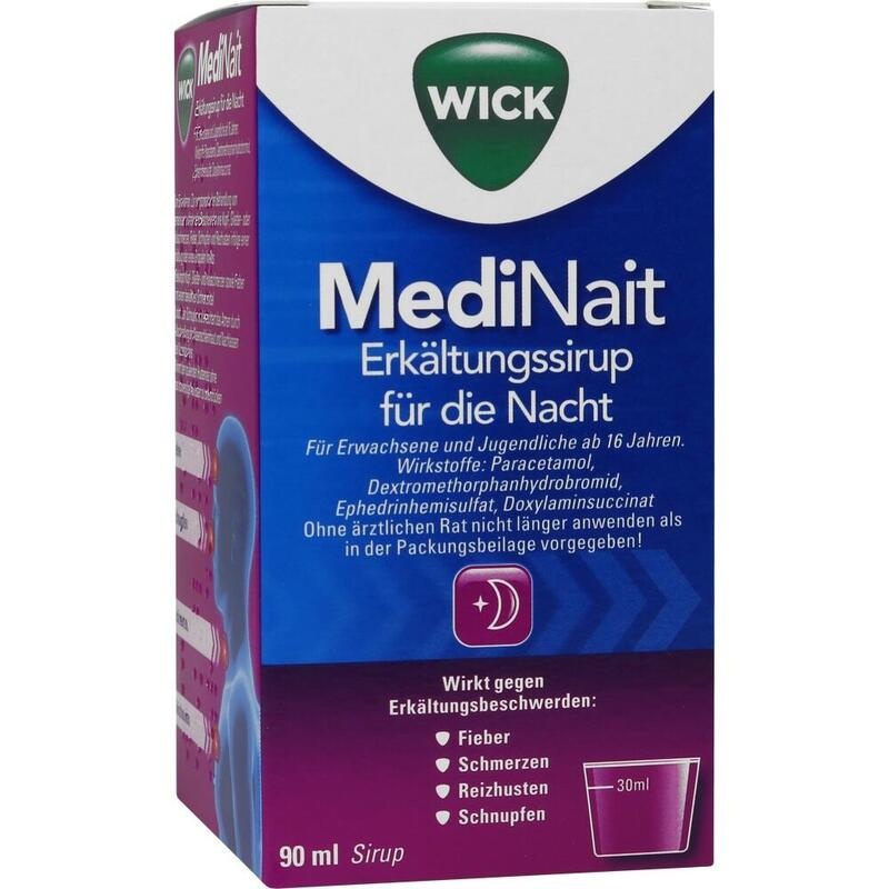 WICK MediNait Erkältungssirup für die Nacht bei Erkältung mit Reizhusten, Schnupfen, Fieber, Kopf- und Gliederschmerzen