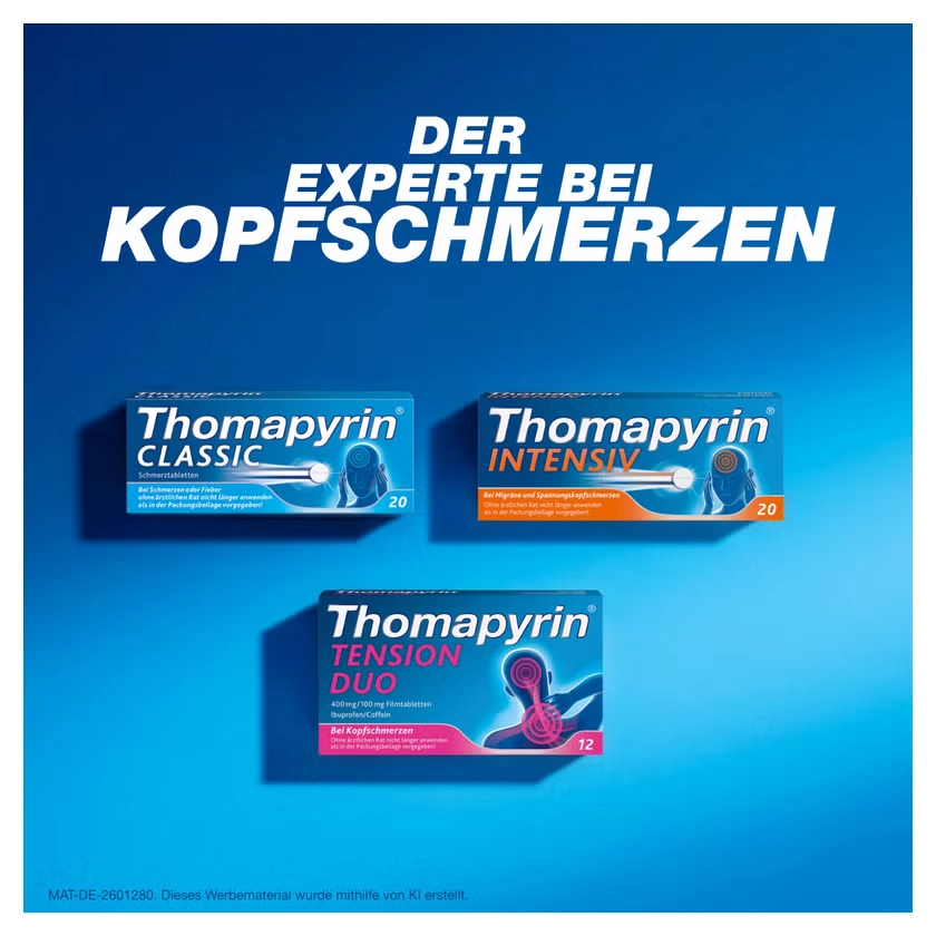Thomapyrin® TENSION DUO bei Spannungskopfschmerzen, starken Kopfschmerzen & Migräne