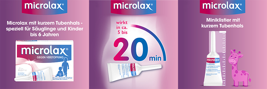 Microlax für Säuglinge und Kinder bis 6 Jahre mit kurzem Tubenhals