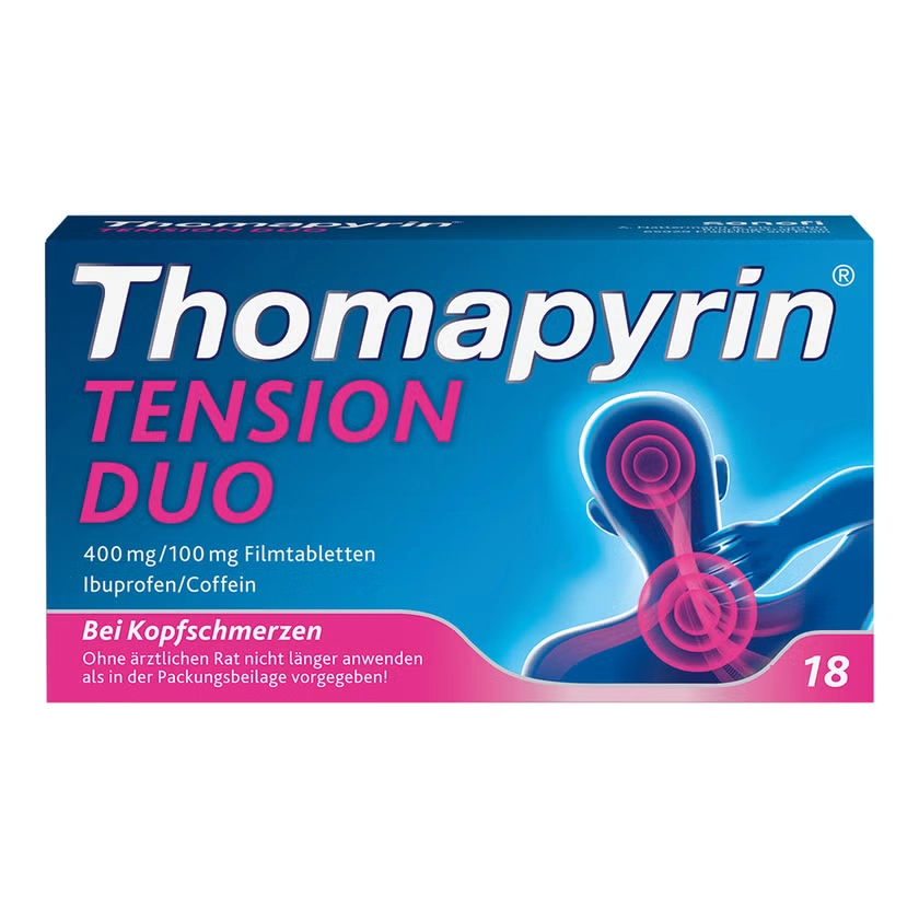 Thomapyrin® TENSION DUO bei Spannungskopfschmerzen, starken Kopfschmerzen & Migräne