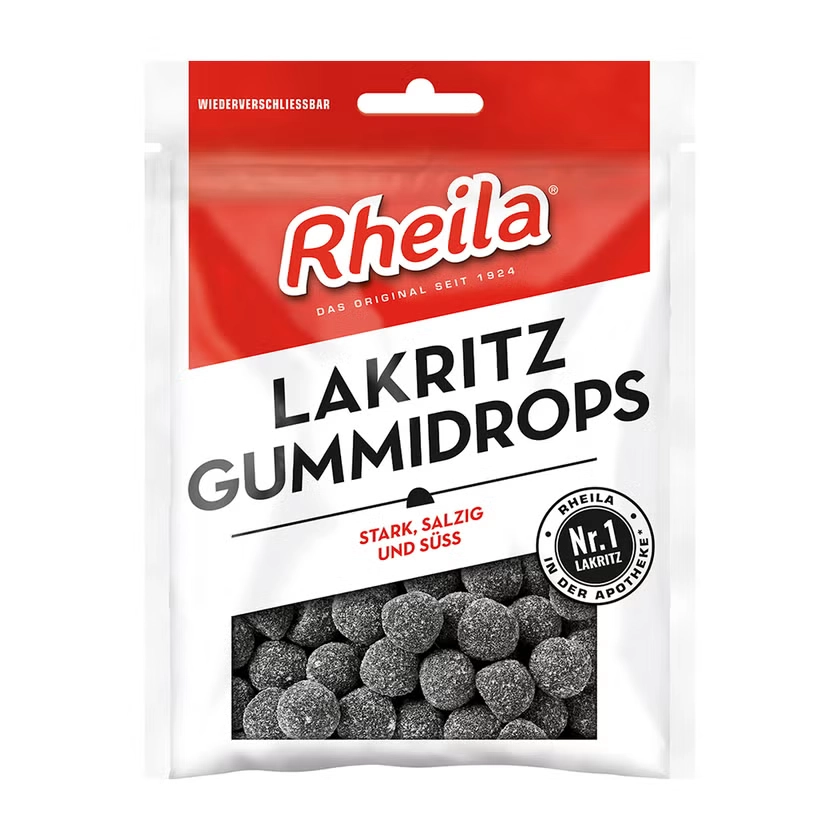 RHEILA Lakritz Gummidrops mit Zucker