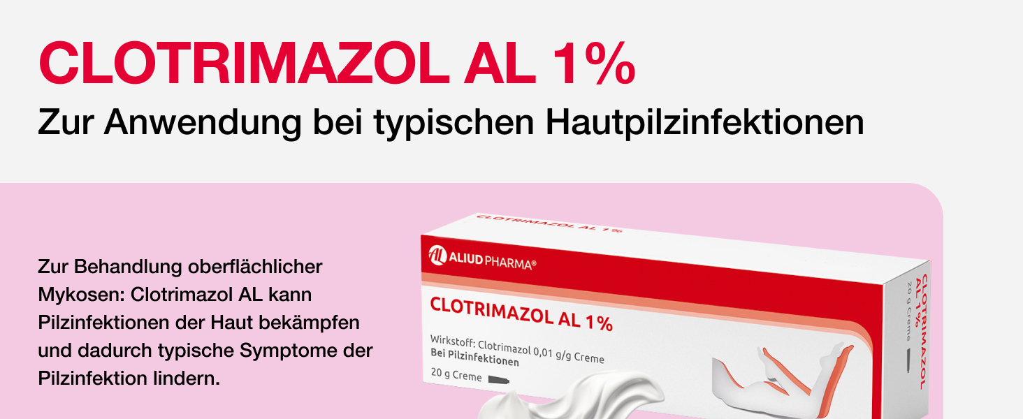 Clotrimazol AL 1% Creme bei Fuß- und Hautpilz Banner 1